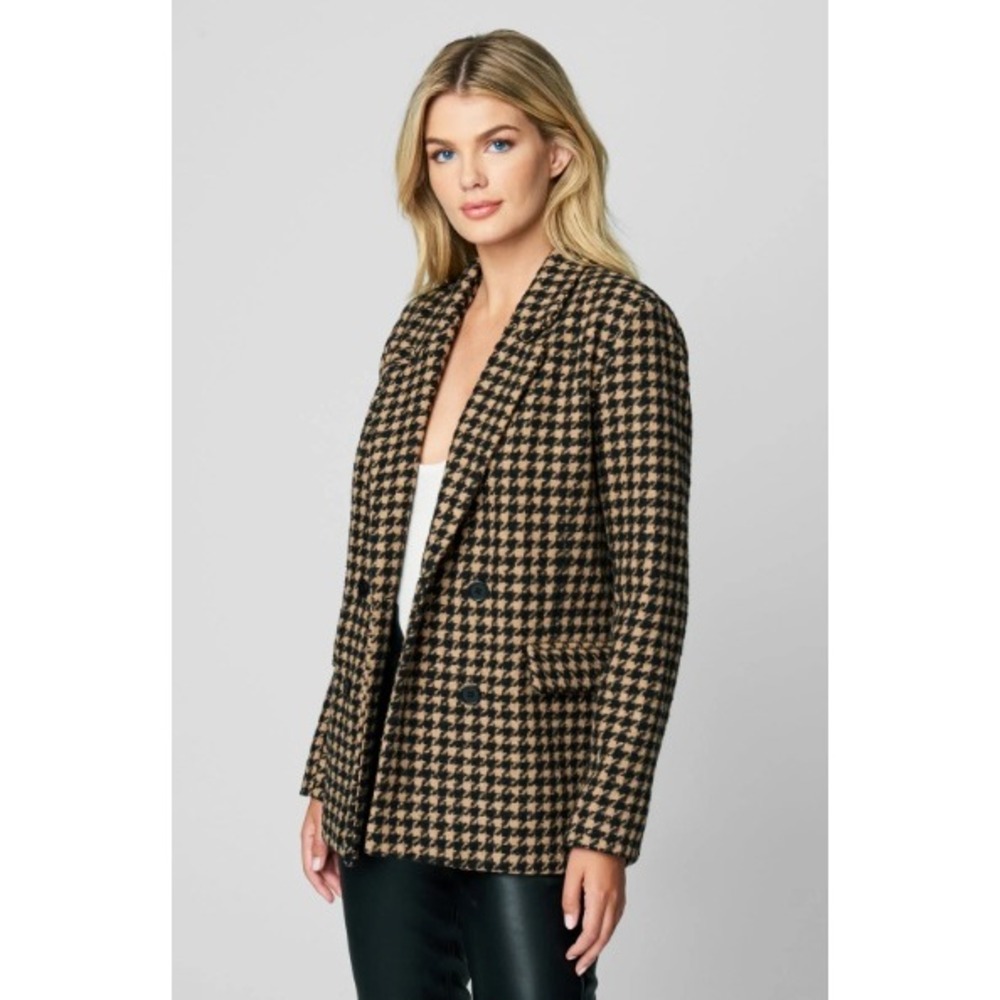 Blanknyc Book Club Blazer Double Breasted Houndstooth Small